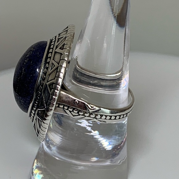 Silpada Intricate Sterling Silver Lapis Lazuli Cabochon Peruvian Design Ring - Picture 2 of 16